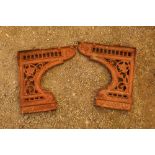 Cast ornate wall mounted bench ends