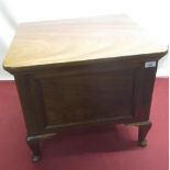 Edwardian mahogany commode, on short cabriole legs, W55cm D48.9cm H46.2cm