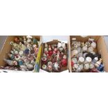 Collection of Christmas ceramic, china and glass bells (3 boxes)