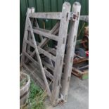 Two field wooden gates approx. 150cm and 193cm