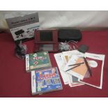 Nintendo DS XL with instructions and black carry case, with Takes a Breaks puzzle master and 42