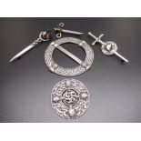 Mid C20th hallmarked Sterling silver Celtic brooch by Henderson & Horner Bros, Glasgow, 1930,