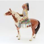 Beswick model of mounted Indian on skewbald pony, model no. 1391