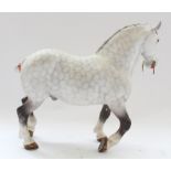 Beswick model of Percheron Harness Horse Series, in dapple grey, model no. 2464 (lacking harness)