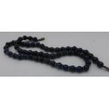 Single string of blue Lapis Lazuli beads, L54cm