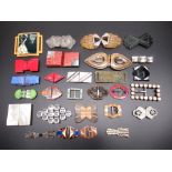 Collection of early C20th and later belt buckles, including an art deco style plastic buckle with