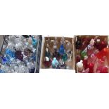 Collection of glass and cut crystal glass bells inc. Fenton, Pilgrim and Rossi glass (3 boxes)