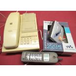 Vintage Sony Walkman complete with original box, Sony CM-H4444 mobile phone and charger,