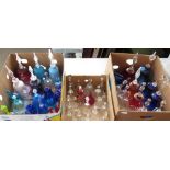 Collection of cut crystal, coloured and other glass bells inc. Royal Brierley, Klokotschnik,
