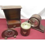 Jahresuhrenfabrik-Triberg Germany, 1930's oak cased chiming mantel clock, silvered dial signed W.