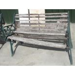 Garden bench with cast ends