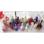 Collection of eclectic glass and ceramic bells inc. cut glass, art nouveau style, cameo glass,