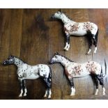 Three Beswick models of Appaloosa stallions, colourway no. 2, model no. 1772A (3 x AF)