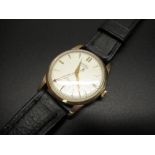 Bernex 9ct gold cased hand wound wristwatch, signed silvered dial with applied gold coloured markers