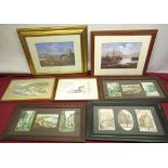 Collection of prints relating to Scarborough, including miniature scenes of Clarence Gardens,