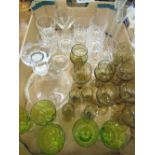 Collection of various drinking glasses incl. Dartington ships type decanter, pair of tall wine