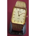Sekonda mid sized quartz dress wrist watch with gold plated case on mesh style bracelet, (boxed)
