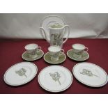 Susie Cooper Iris pattern 30 piece tea service No C2087 and Susie Cooper Valencia cake plate No