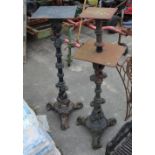 Pair of cast stands with dolphin features