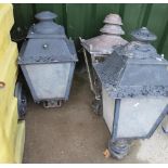 Set of three old style street lamps