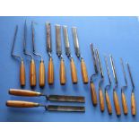 Set of vintage paring chisels by Stormont of Sheffield in various sizes (15)