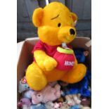 Winnie the Pooh Teddy bear and large collection of TY beanie bears