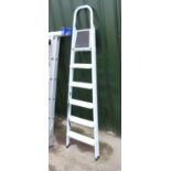 Set of painted aluminium step ladders