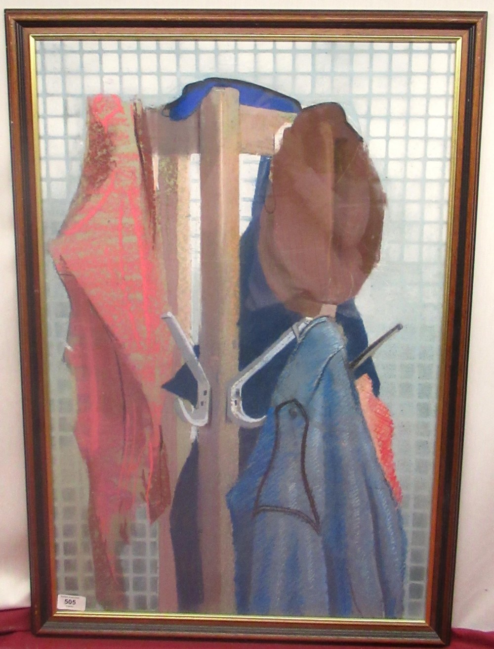 Christopher Assheton-Stones (British, 1947-1999); 'Coat Hat and Stand', pastel, 75cm x 49.5cm