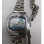 Ladies Oris Star hand wound wristwatch with date, signed turquoise dial applied hour markers and