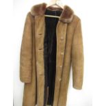 Ladies 3/4 length sheepskin jacket with fur lined collar and lining