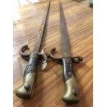 Two C19th French Chassepot bayonets (A/F) L64cm (2)