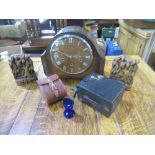 C20th Smith's English Clocks Ltd, oak cased Westminster chiming mantel clock, chrome plated bezel