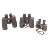 REL Canada 7x50 1944 WWII binoculars with original case, together with a pair of Kershaw Bino