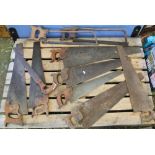 Collection of 10 handsaws