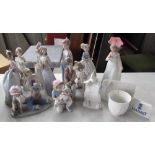 Collection of Lladro figurines, some faults (15)