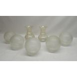 Six globular glass lamp shades and two similar baluster shades (7)