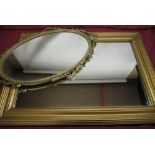 Laura Ashley wall mirror upright rectangular plate in moulded gold finish framed, H87 W61cm and a