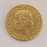 Geo.III 1818 gold sovereign, 8.1g.