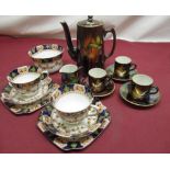 Wilkinson's Royal Staffordshire Pottery fifteen piece lustre ware coffee service decorated with