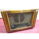 Pye, Cambridge walnut cased radio, inlaid with box wood stringing, W40.7cm D17cm H32cm