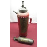MW type SA2 vintage fire extinguisher with brass fittings, 1930's mini max limited auto mini max