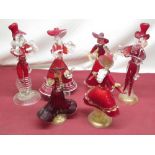 Selection of six Murano style figurines of dancing ladies