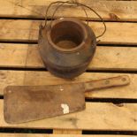 Elwell meat cleaver with military arrow dated 1941, iron glue pot with military arrow (2)