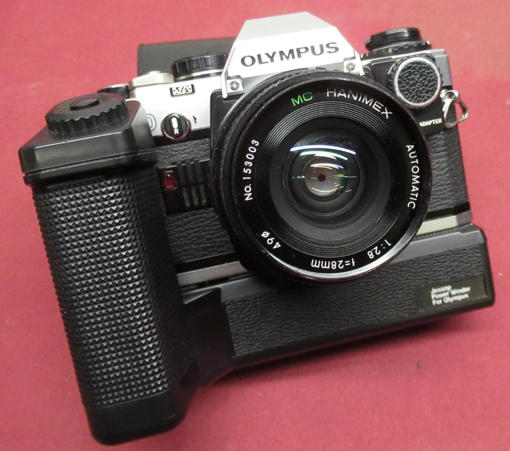 Case containing Olympus OM-2n with Olympus 50mm standard lens and motorwind, Olympus OM10 with - Bild 3 aus 8