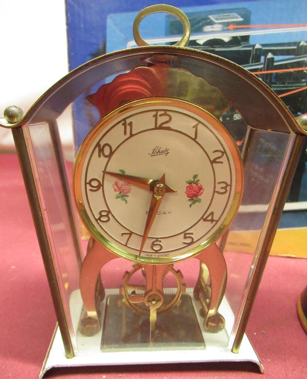 Late C20th Shatz eight-day carriage time piece H16 visible movement (currently working) two other - Bild 3 aus 6