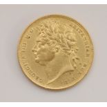 Geo.IV 1823 gold sovereign, 8.0g.