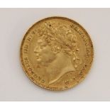 Geo.IV 1821 gold sovereign, 8.0g.