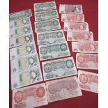 Elizabeth II Bank of England JB. Page £10 note, four Elizabeth II Bank of England 10 shilling notes,