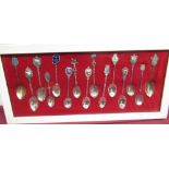 Cheryl Baker Collection - collection of fifteen Continental souvenir tea spoons, some with enamel