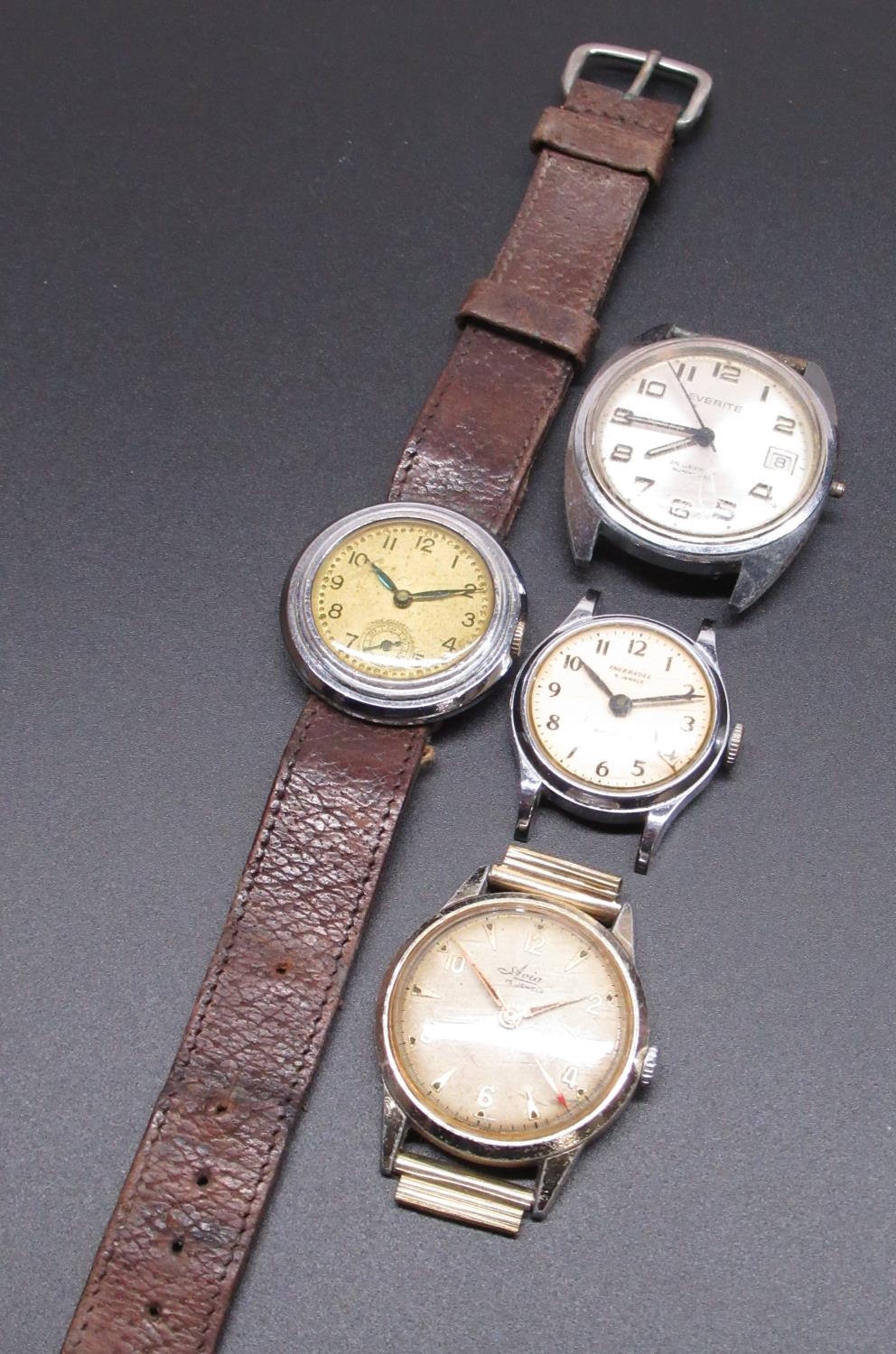 Rotary, 1950's hand wound sports wrist watch, silver dial set with Arabic numerals and dot minutes